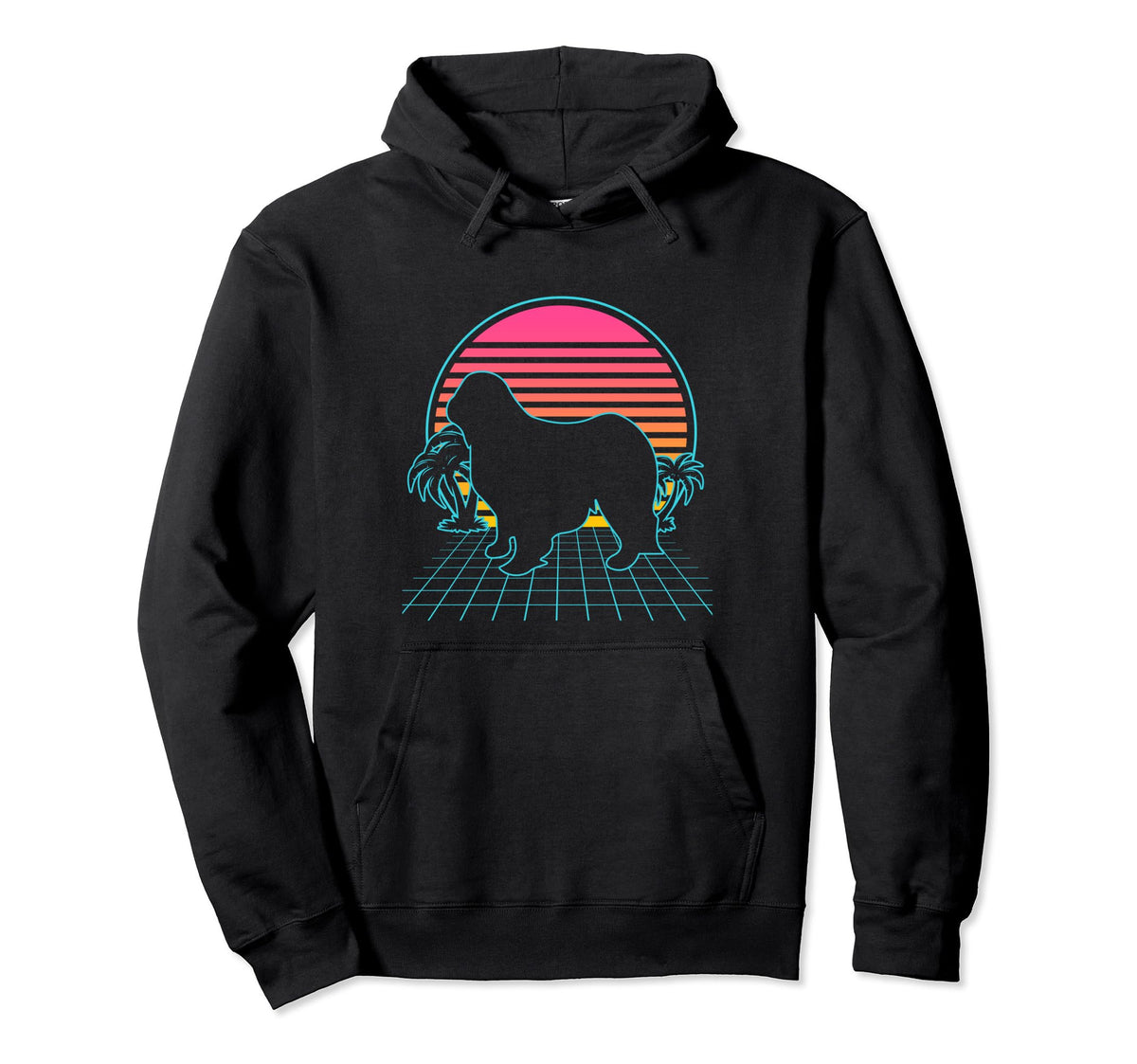 Clumber Spaniel 80S Vaporwave Aesthetic Dog Hoodie - Trendy Graphic Unisex