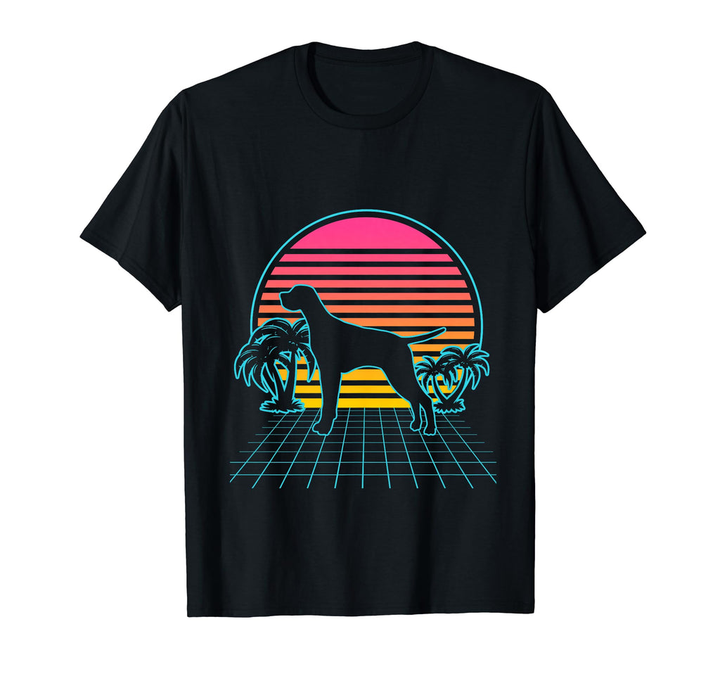 Pointer Dog 80S Vaporwave Aesthetic T-Shirt - Minimalist Print Men Women