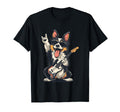 Funny Corgi Dog Playing Guitar Rock Music T-Shirt - Streetwear Style Unisex