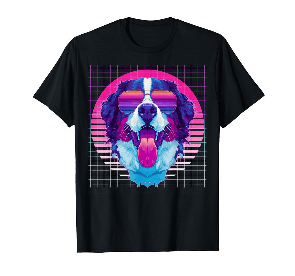 Bernese Mountain Dog Sunglasses T-Shirt - Custom Art Print Unisex
