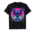 Schnauzer Sunglasses Dog Vaporwave T-Shirt - Unique Graphic Men Women