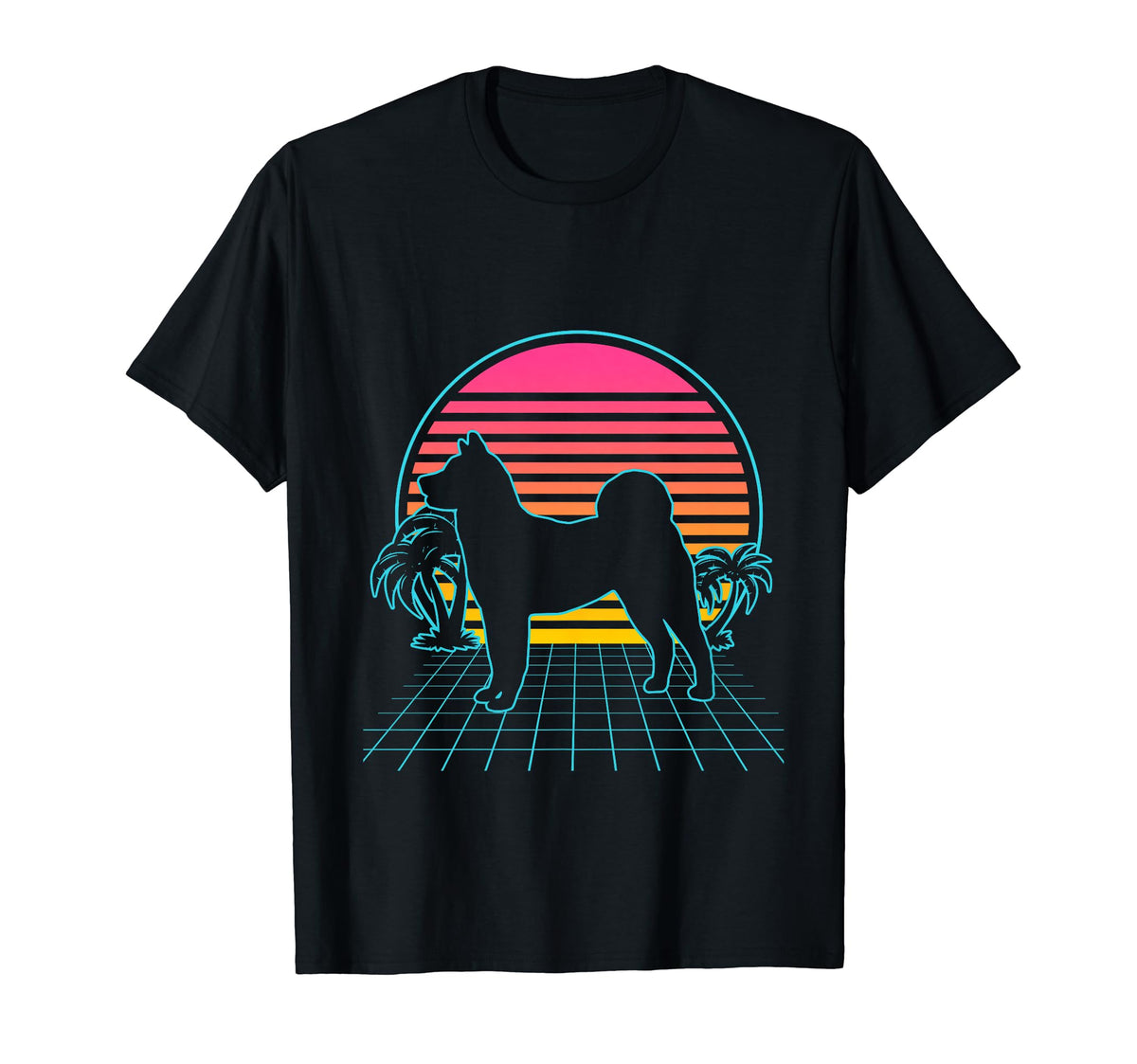 Akita Inu Dog 80S Vaporwave