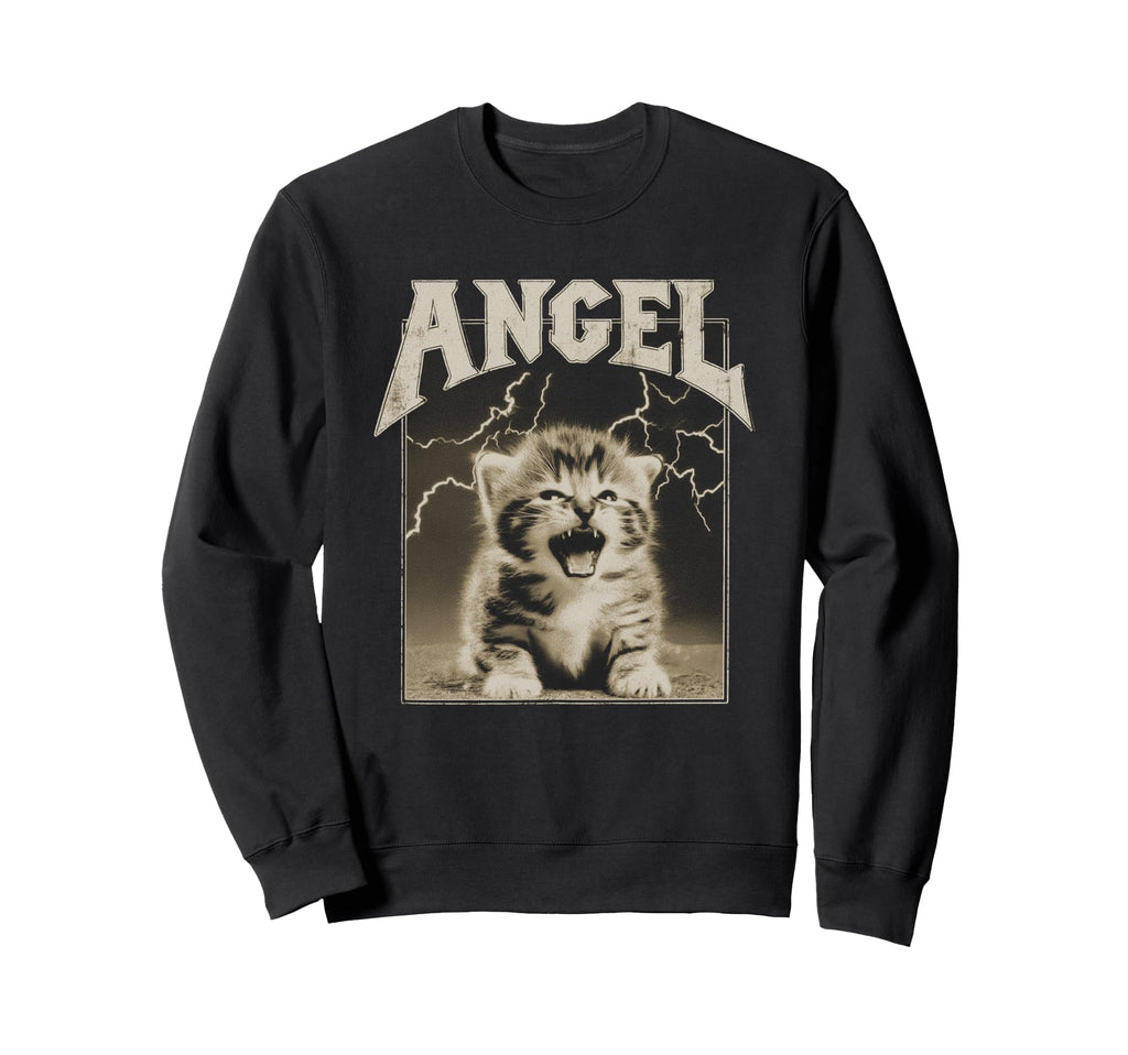 Y2K Cat Silly Angel 90S 2000S Grunge Sweatshirt - Trendy Graphic for Adults