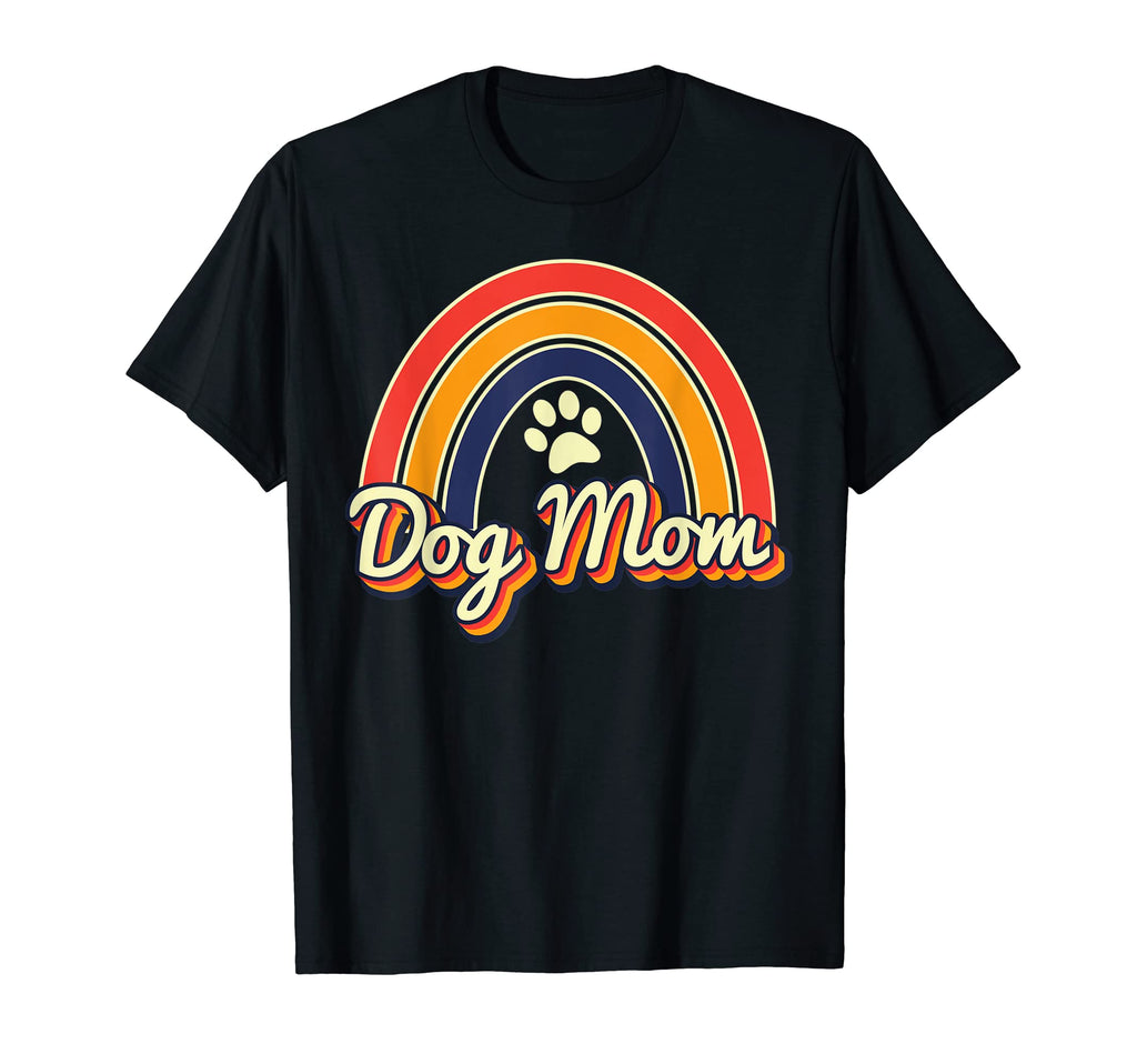 Dog Mom Dog Paw Rainbow T-Shirt - Minimalist Print Men Women