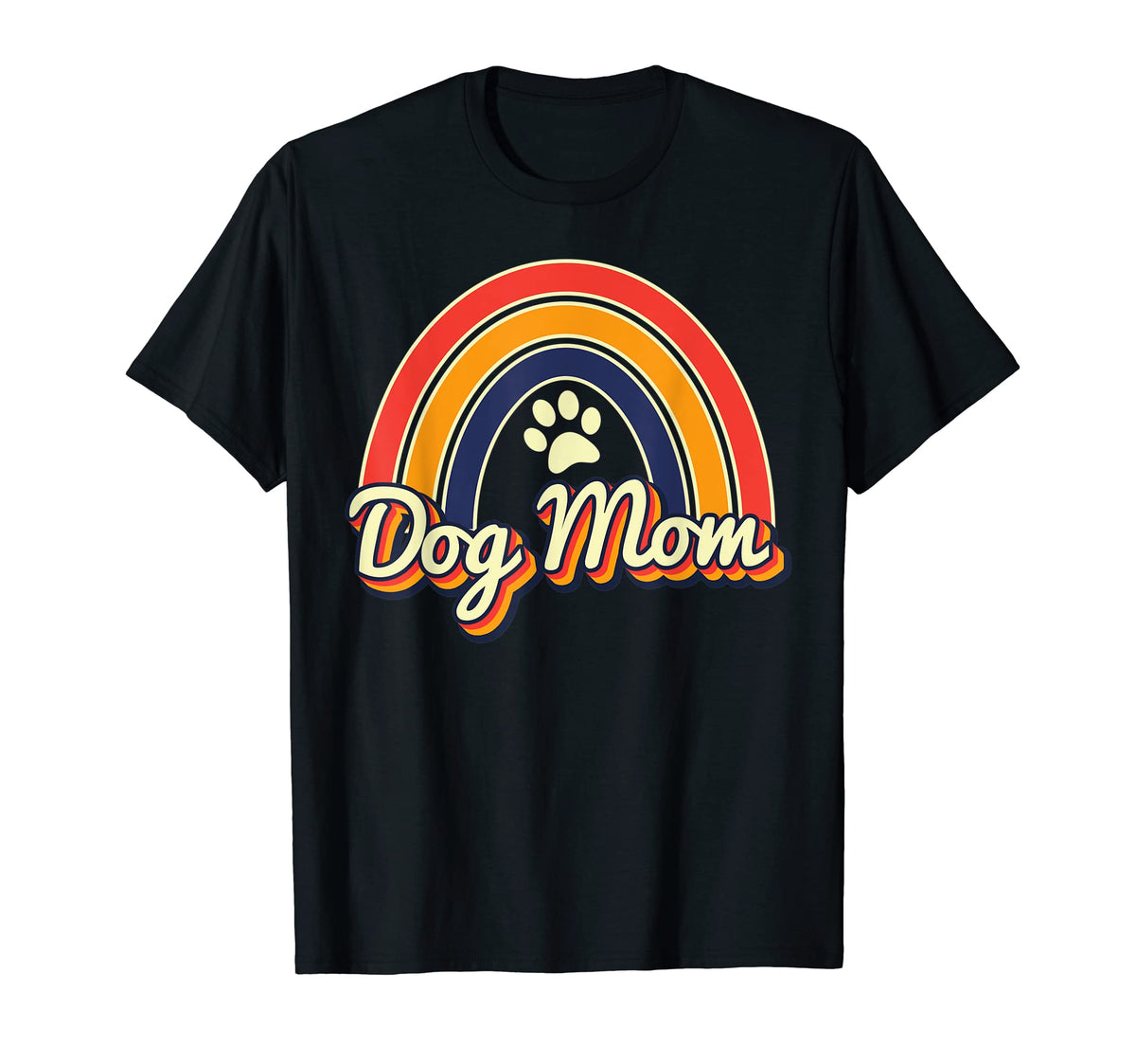 Dog Mom Dog Paw Rainbow T-Shirt - Minimalist Print Men Women