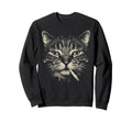 Funny Tabby Cat Smoking Cigarette Meme Sweatshirt - Graphic Print Unisex
