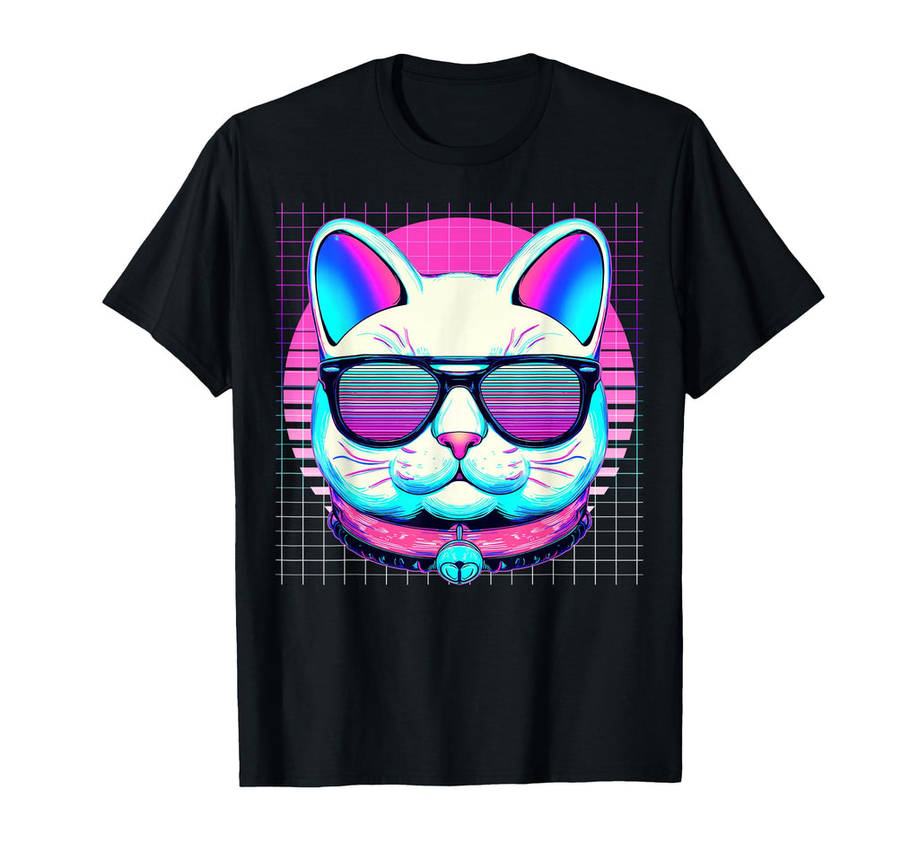 Maneki Neko Sunglasses Japanese Cat T-Shirt - Graphic Print Men Women