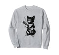 Smoking Cat Punk Rock Y2K Kitten Sweatshirt - Streetwear Style for Adults