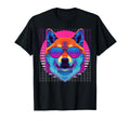Shiba Inu Sunglasses Dog Vaporwave T-Shirt - Minimalist Print Unisex