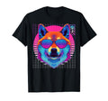 Shiba Inu Sunglasses Dog Vaporwave T-Shirt - Custom Art Print Men Women