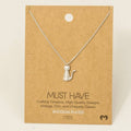 Cat Pendant Necklace: Rhodium Plated