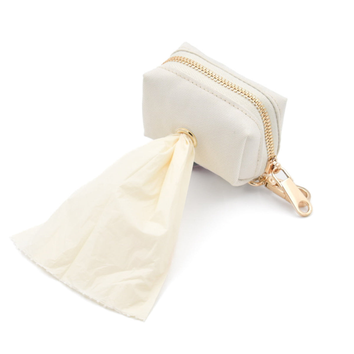 Fur Elise Le Poo Waste Bag Holder - Bone — holder with bag pulled through