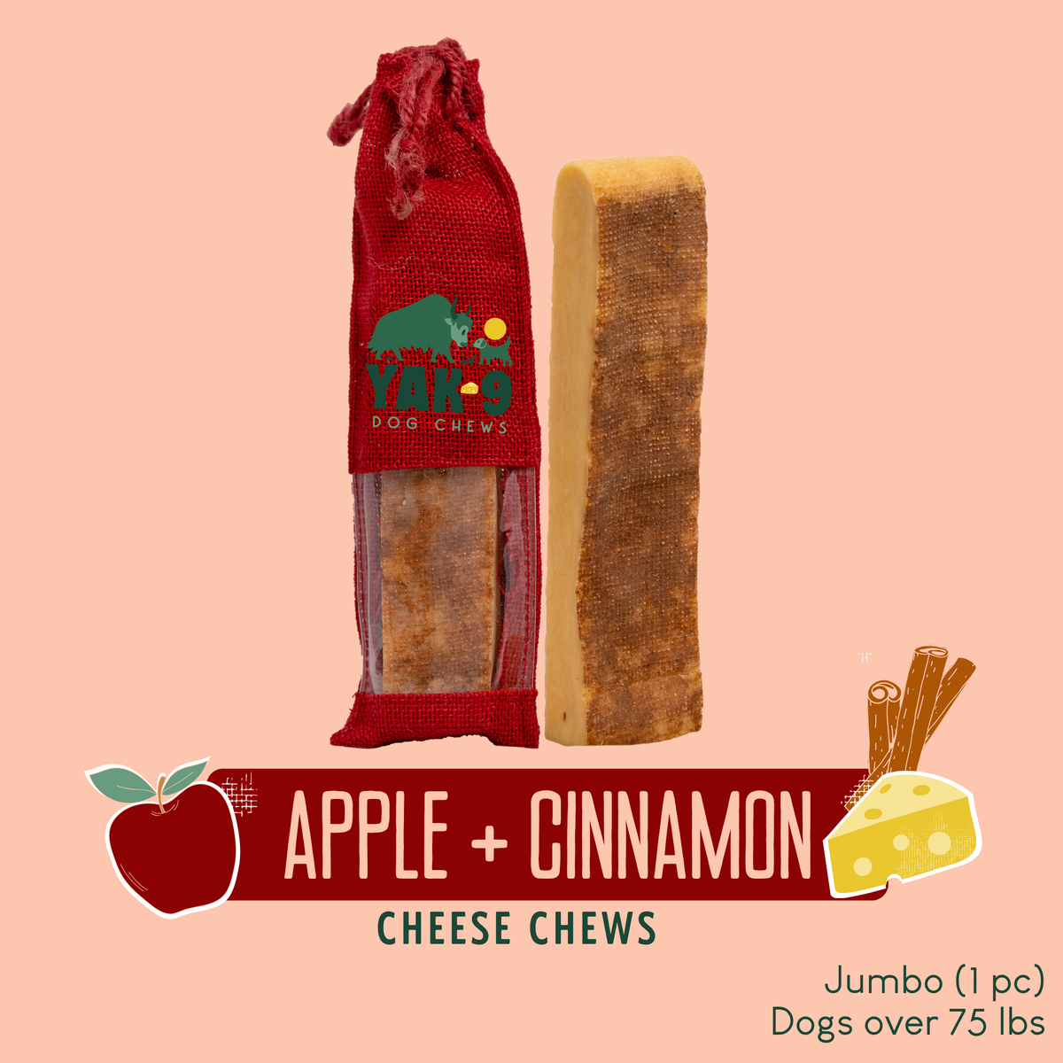 yak9 - Apple Cinnamon Chews for Dogs
