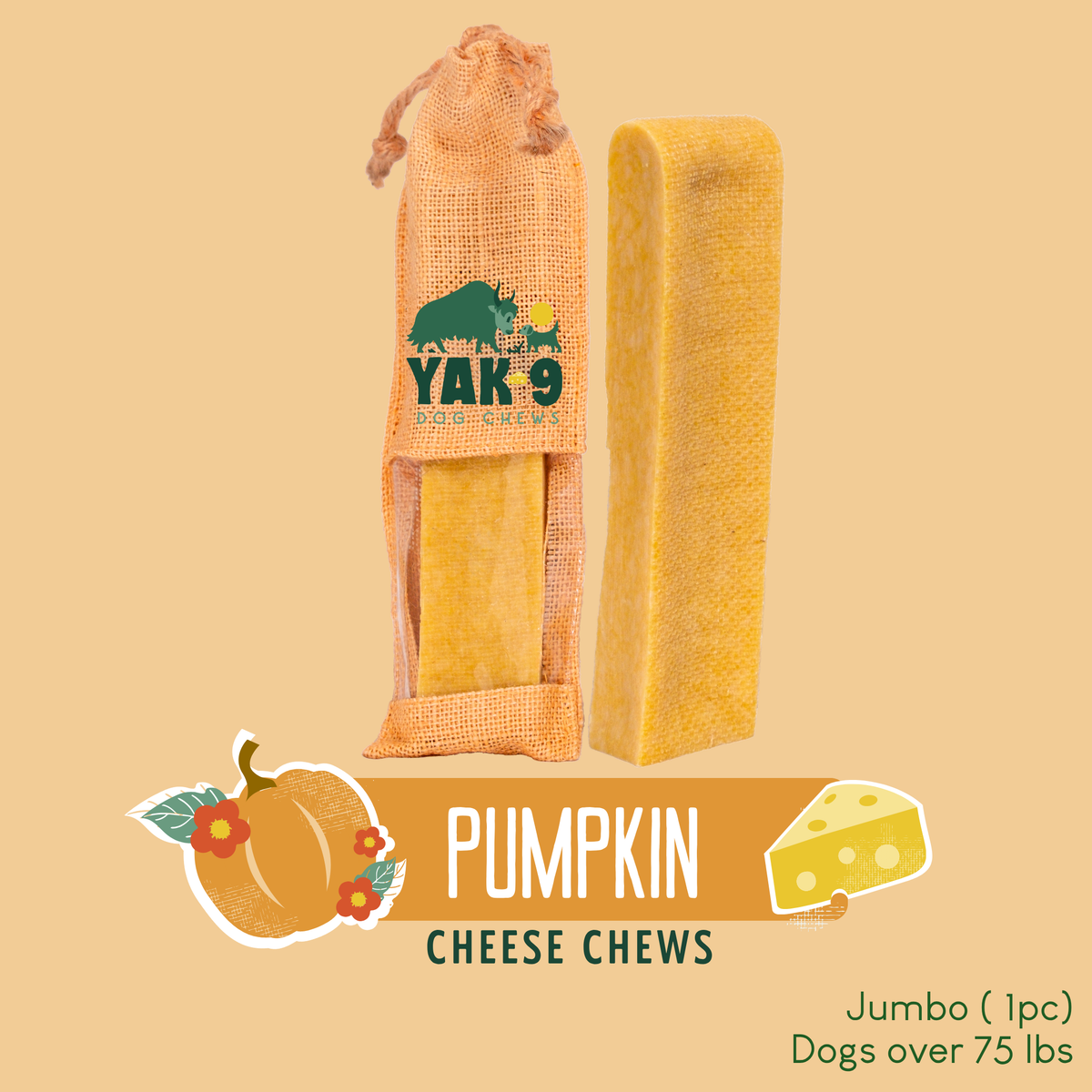 yak9 - Pumpkin Yak Chews for Dogs