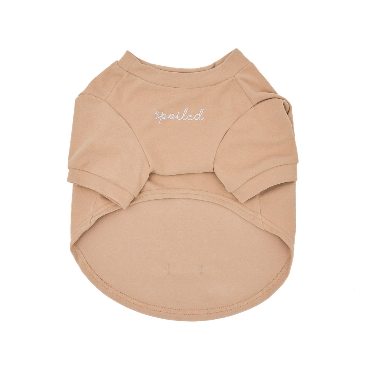 Fur Elise Spoiled Mock Neck Dog Shirt - Latte — front view