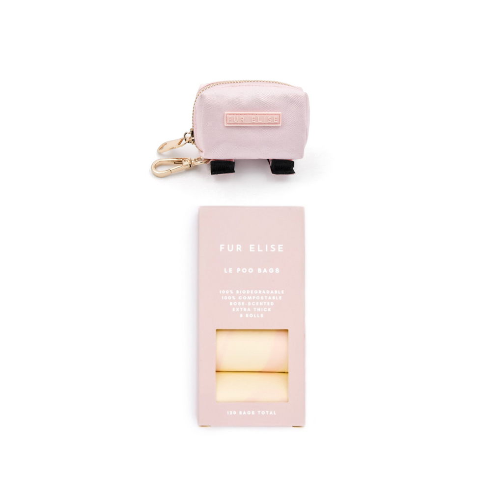Fur Elise Le Poo Waste Bag & Holder Bundle - Rose — product view