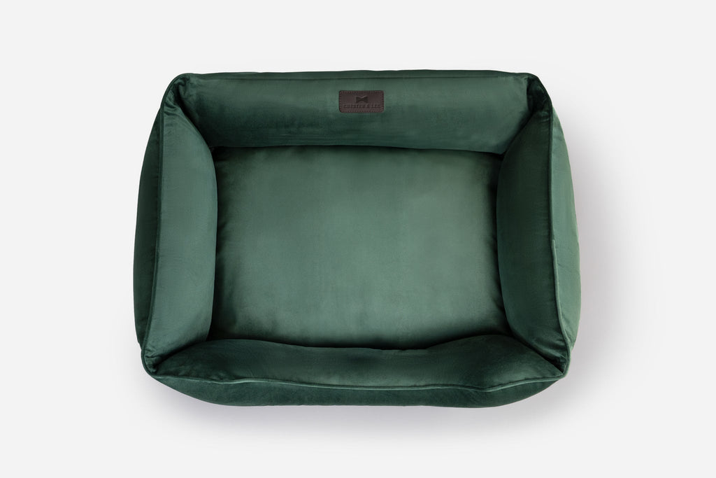 Chester & Lee - Classic Velvet Sleeper Dog Bed Green