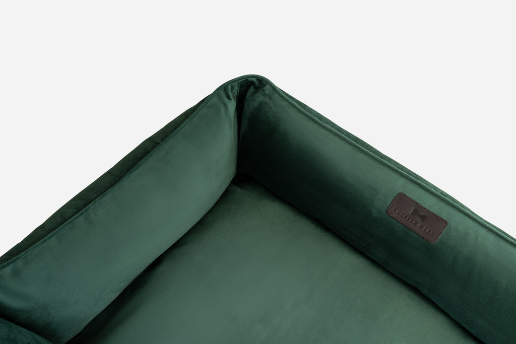 Chester & Lee - Classic Velvet Sleeper Dog Bed Green