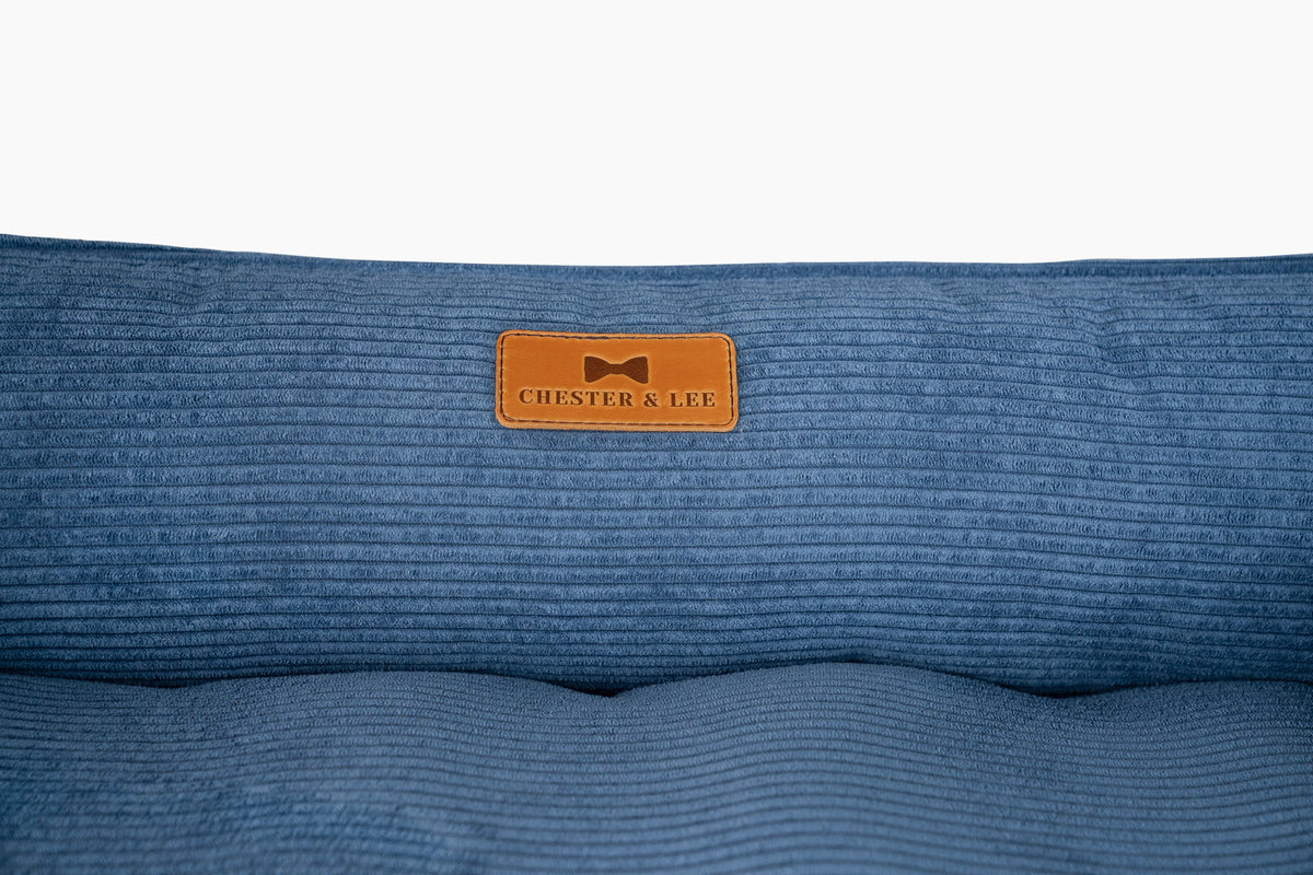 Chester & Lee - Fancy Corduroy Sleeper Dog Bed Blue
