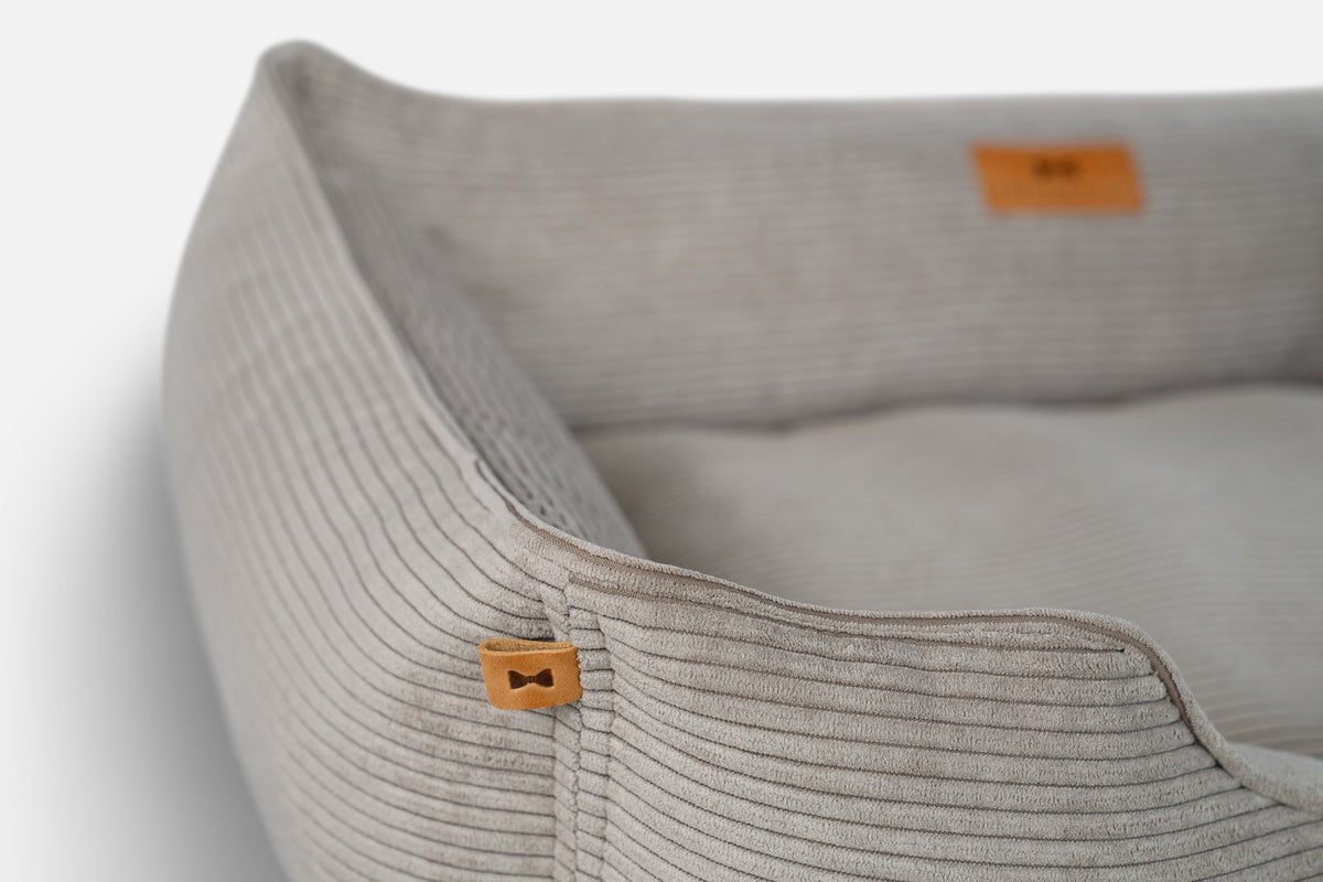 Chester & Lee - Fancy Corduroy Sleeper Dog Bed Taupe