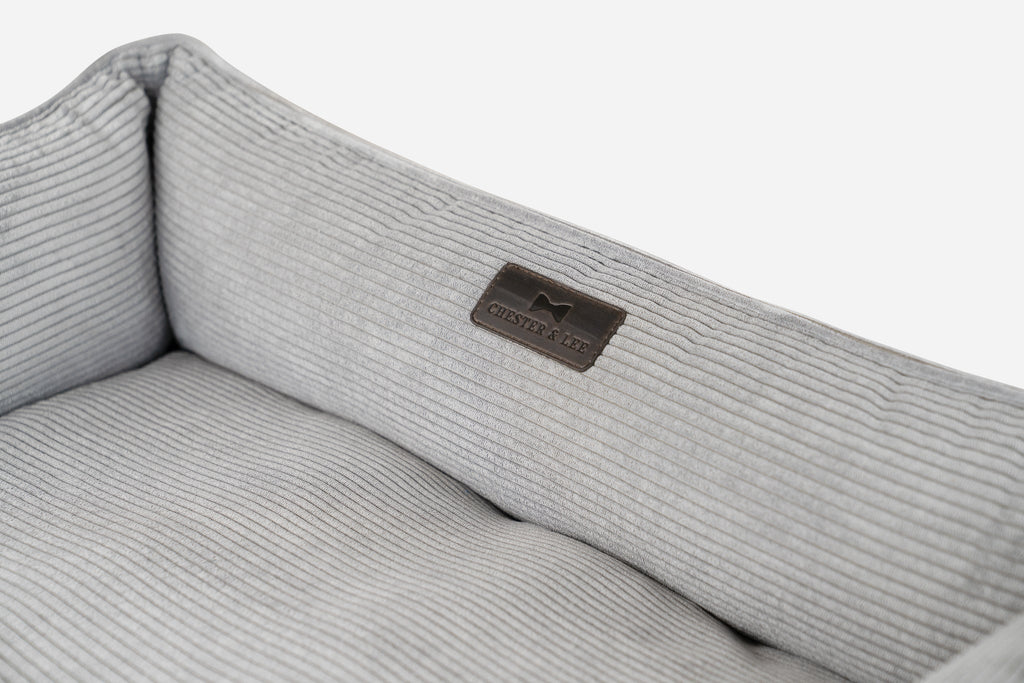 Chester & Lee - Fancy Corduroy Sleeper Dog Bed Gray