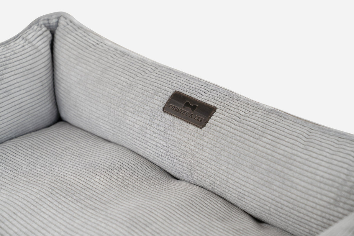 Chester & Lee - Fancy Corduroy Sleeper Dog Bed Gray