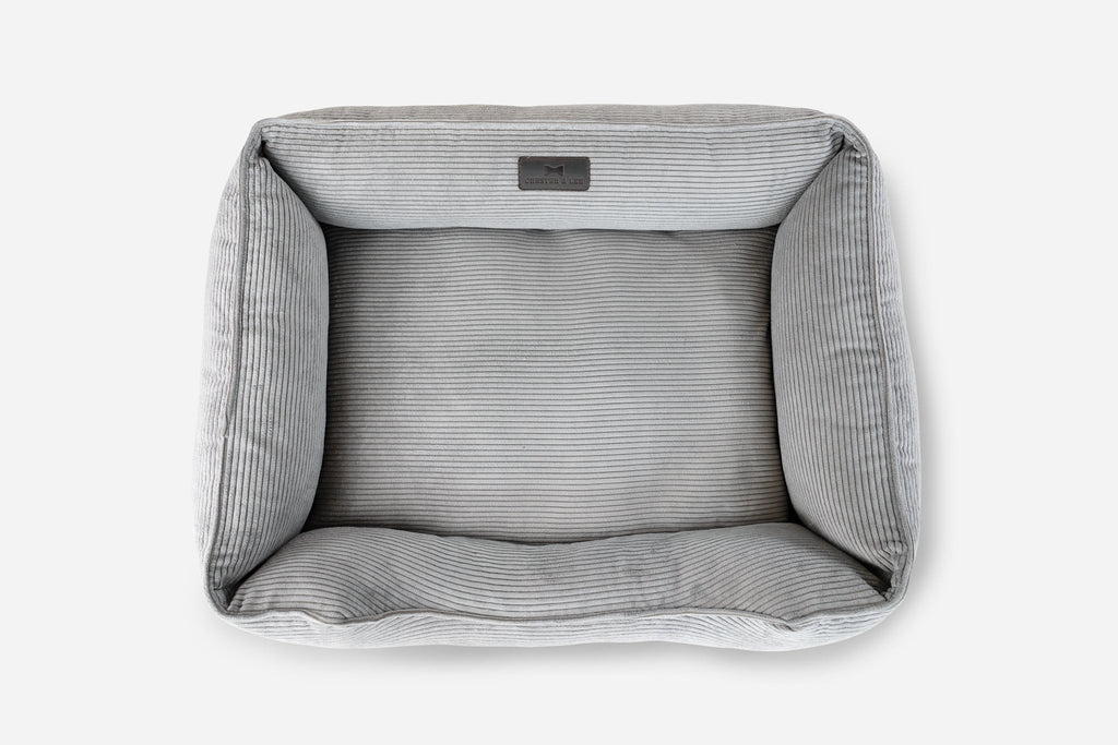Chester & Lee - Fancy Corduroy Sleeper Dog Bed Gray
