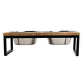GF PET Wood & Metal Elevated Double Pet Feeder
