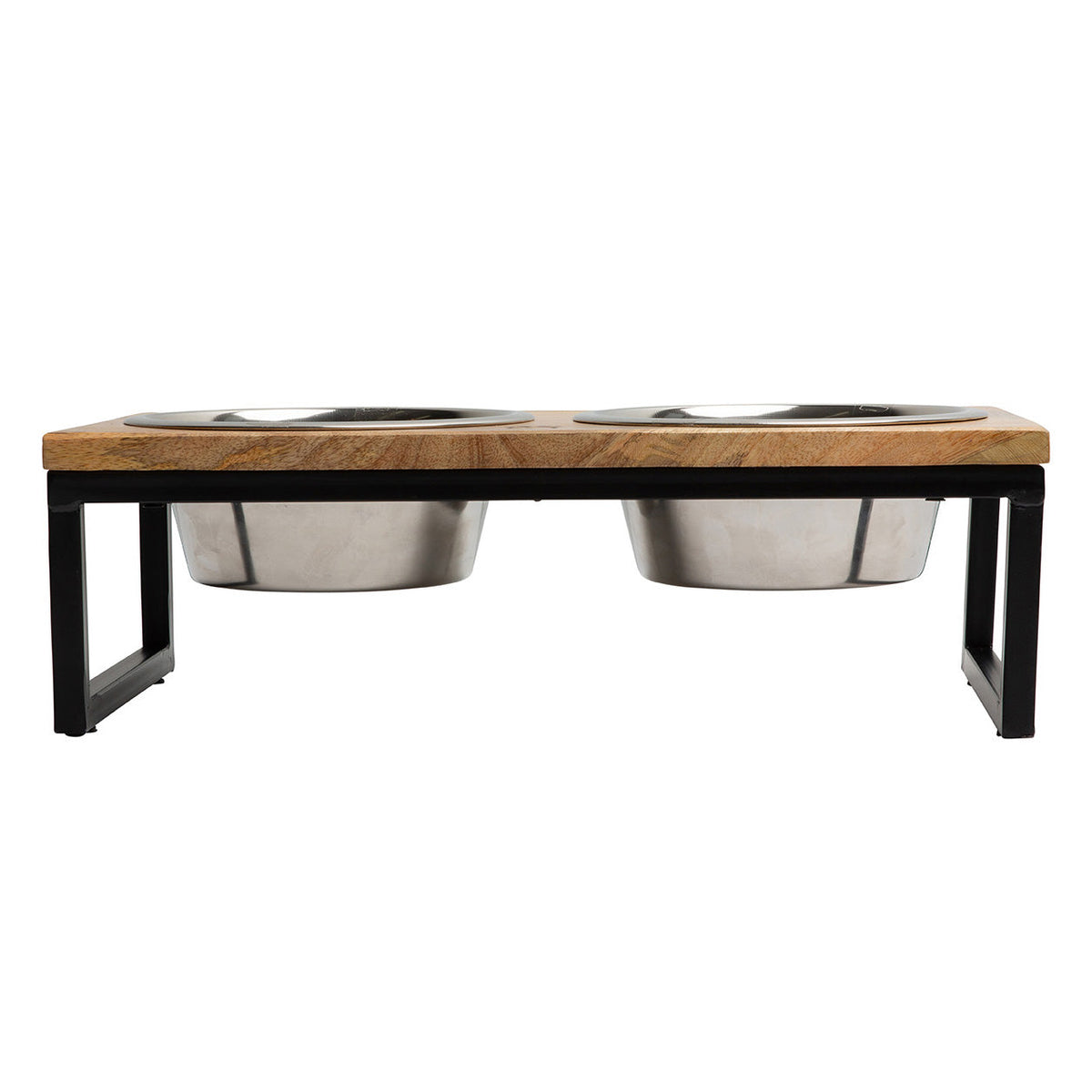GF PET Wood & Metal Elevated Double Pet Feeder