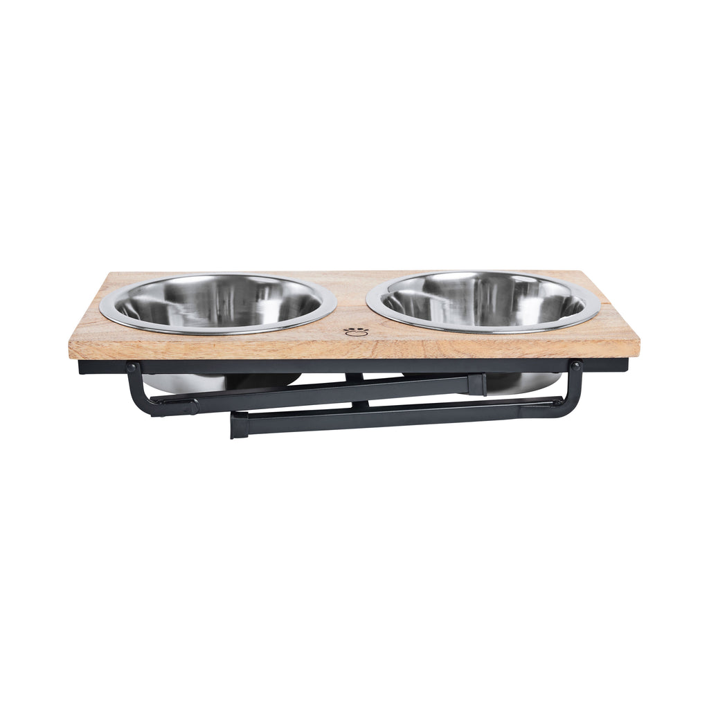 GF PET Wood & Metal Elevated Double Pet Feeder