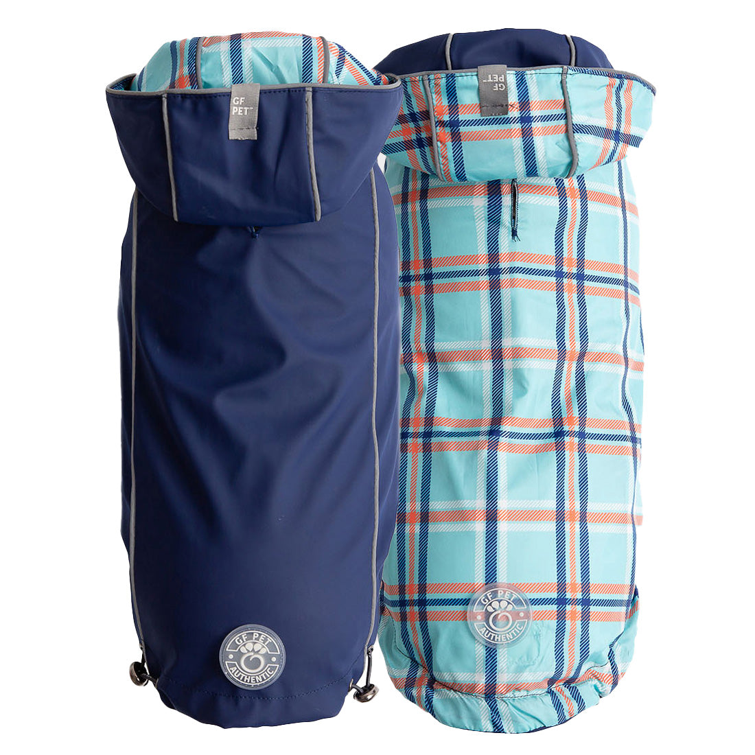GF PET Reversible Elasto-Fit Dog Raincoat - Navy