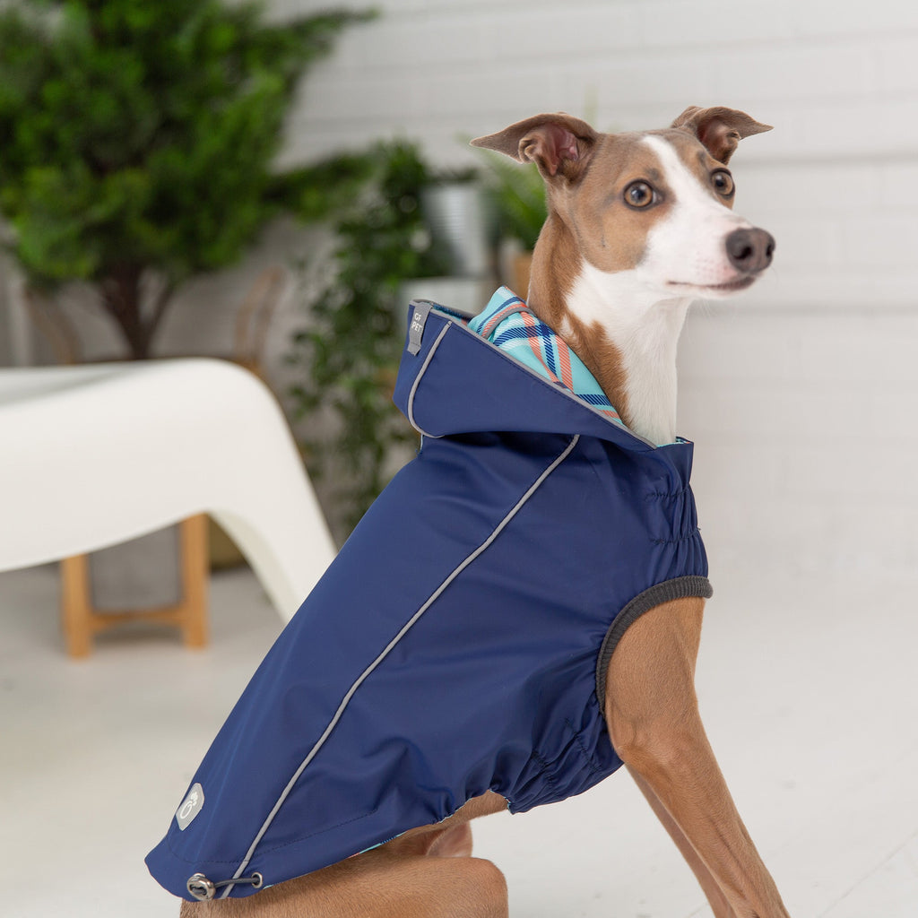GF PET Reversible Elasto-Fit Dog Raincoat - Navy