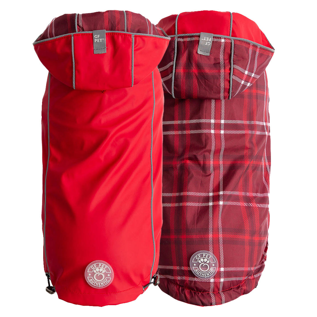 GF PET Reversible Elasto-Fit Dog Raincoat - Red