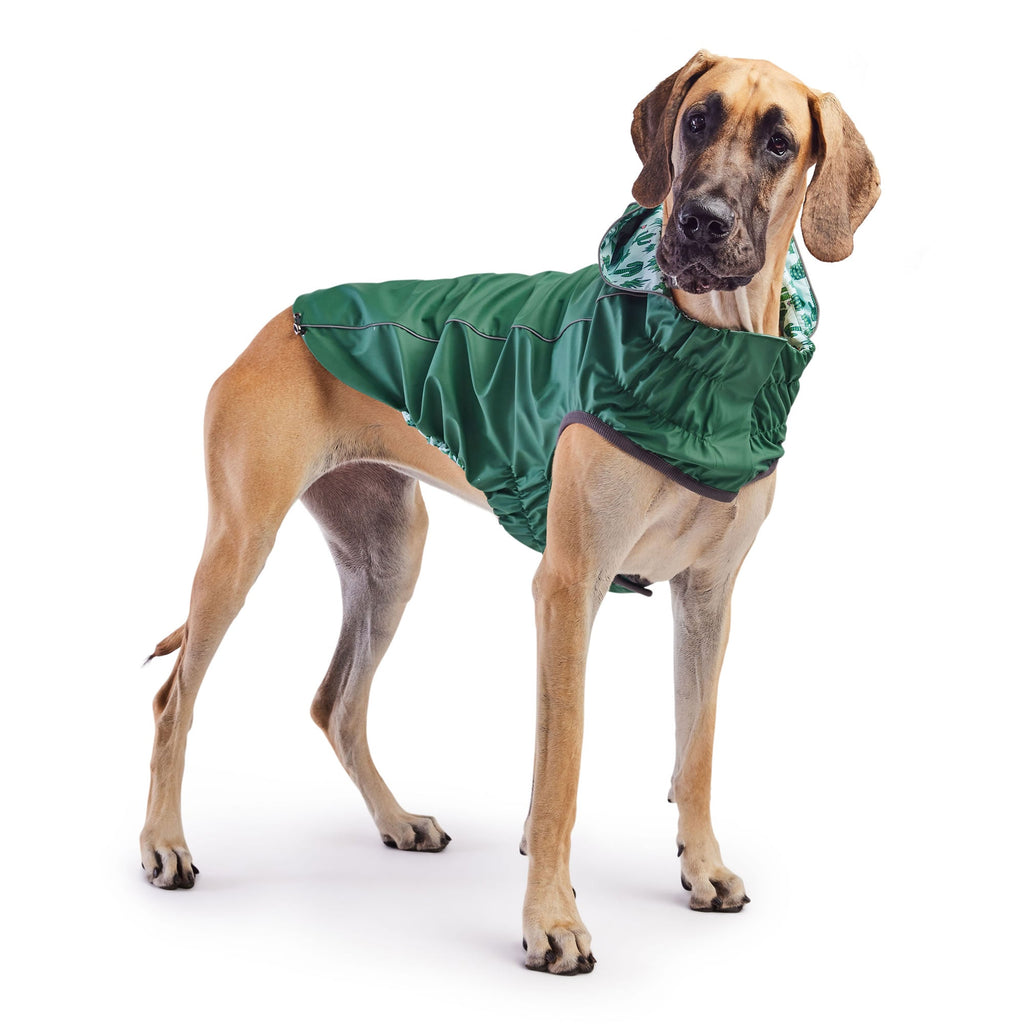 GF PET Reversible Elasto-Fit Dog Raincoat - Green/Green