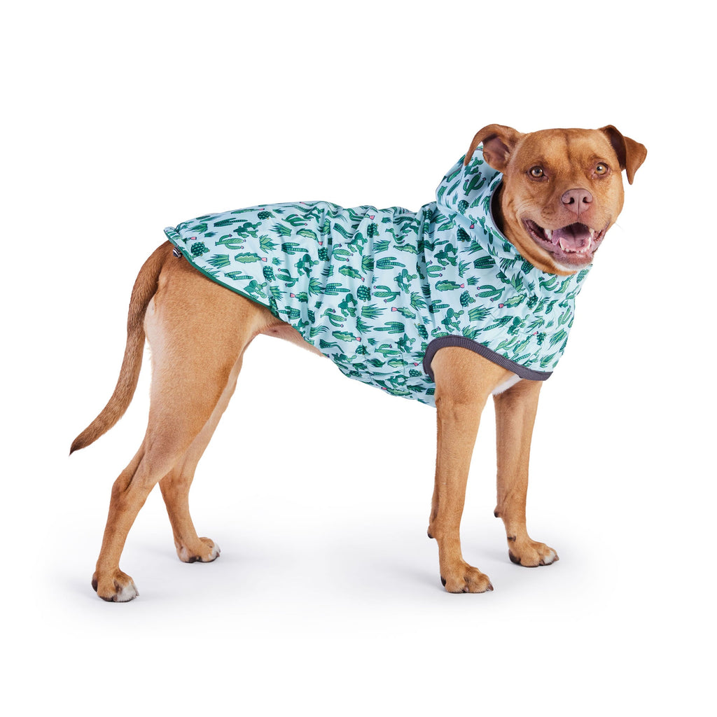 GF PET Reversible Elasto-Fit Dog Raincoat - Green/Green