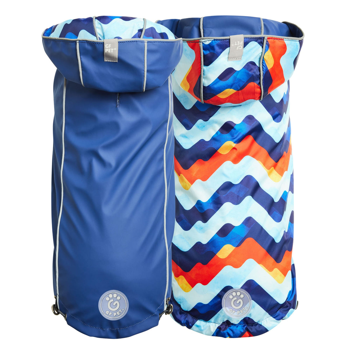 GF PET Reversible Elasto-Fit Dog Raincoat - Navy/Navy