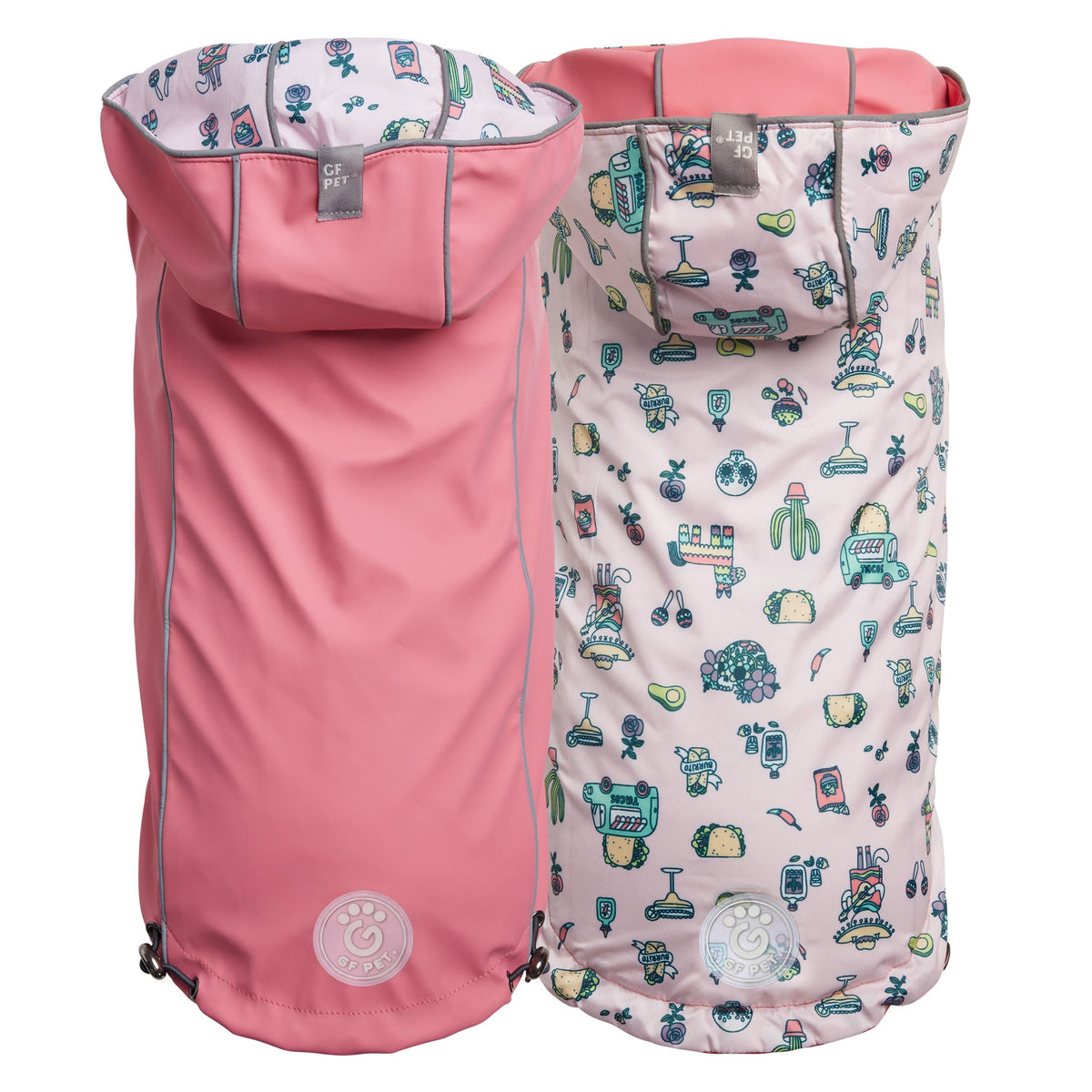 GF PET Reversible Elasto-Fit Dog Raincoat - Pink/Pink