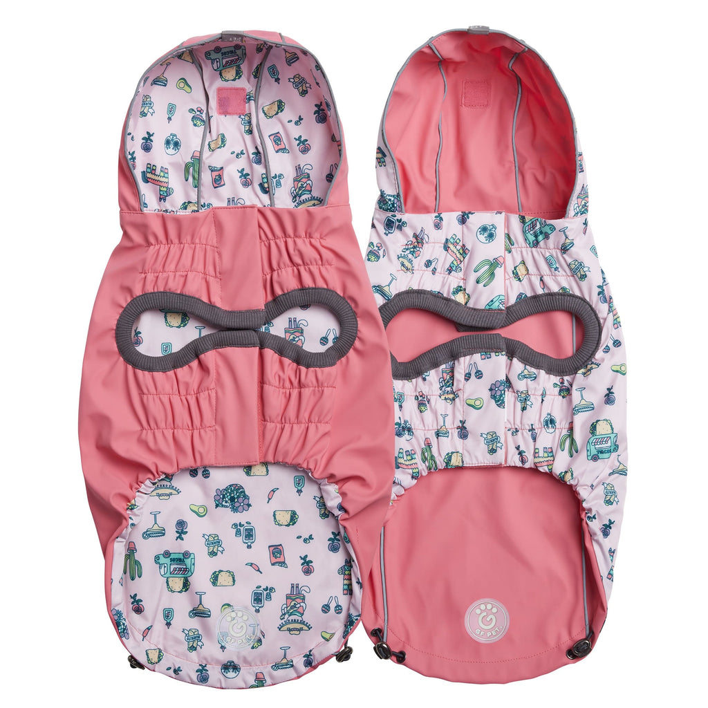 GF PET Reversible Elasto-Fit Dog Raincoat - Pink/Pink