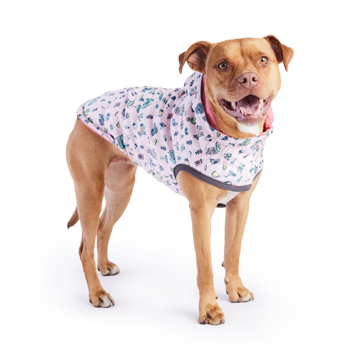 GF PET Reversible Elasto-Fit Dog Raincoat - Pink/Pink