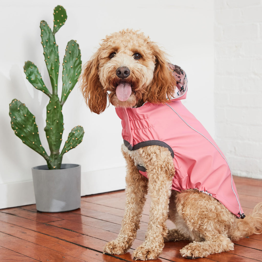 GF PET Reversible Elasto-Fit Dog Raincoat - Pink/Pink