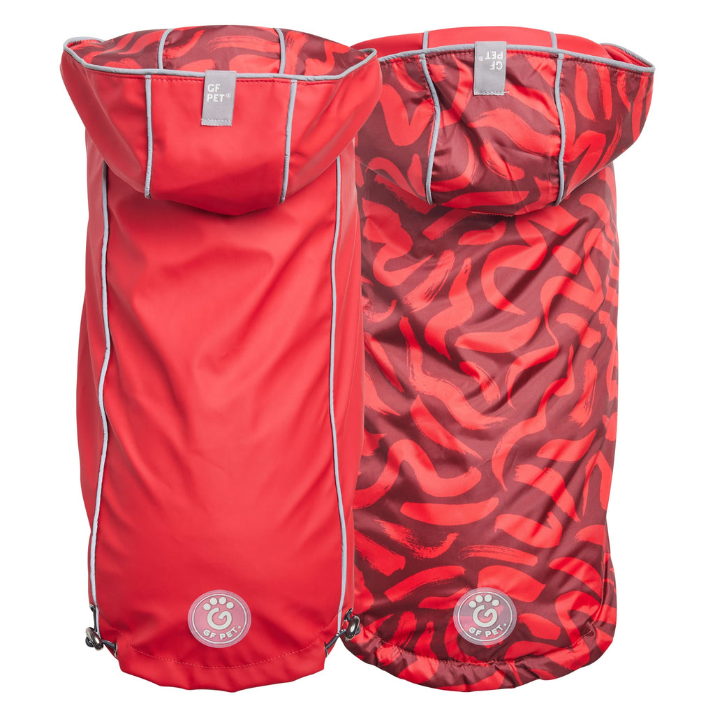GF PET Reversible Elasto-Fit Dog Raincoat - Red/Red