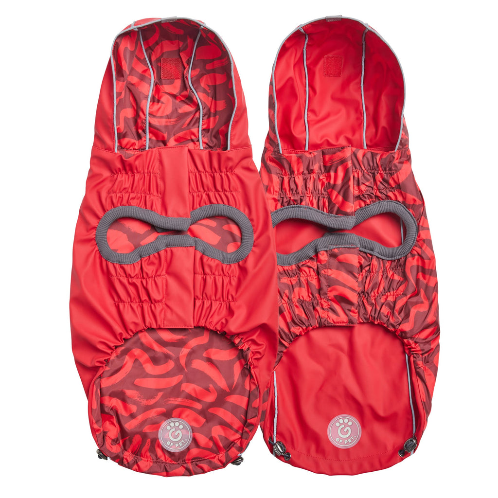 GF PET Reversible Elasto-Fit Dog Raincoat - Red/Red