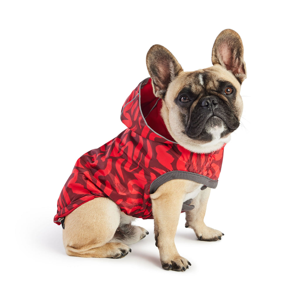 GF PET Reversible Elasto-Fit Dog Raincoat - Red/Red