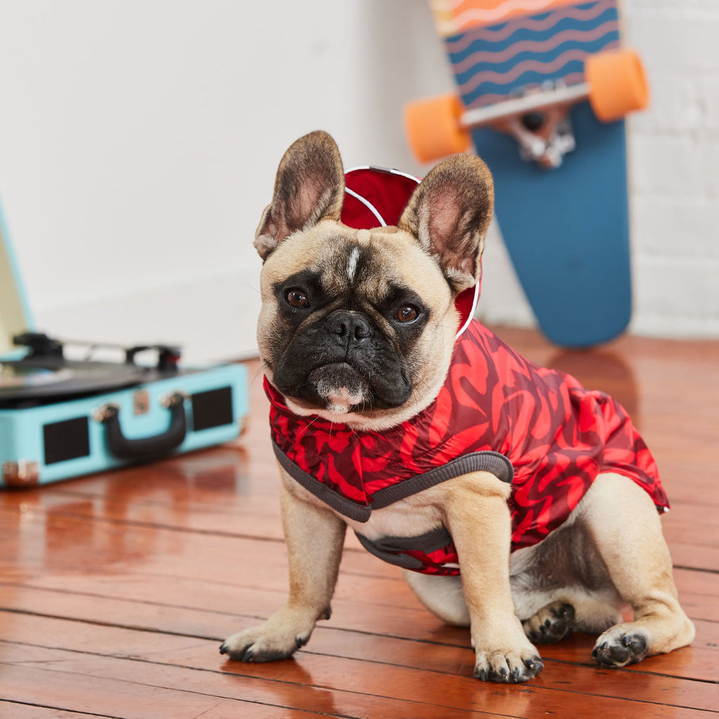 GF PET Reversible Elasto-Fit Dog Raincoat - Red/Red