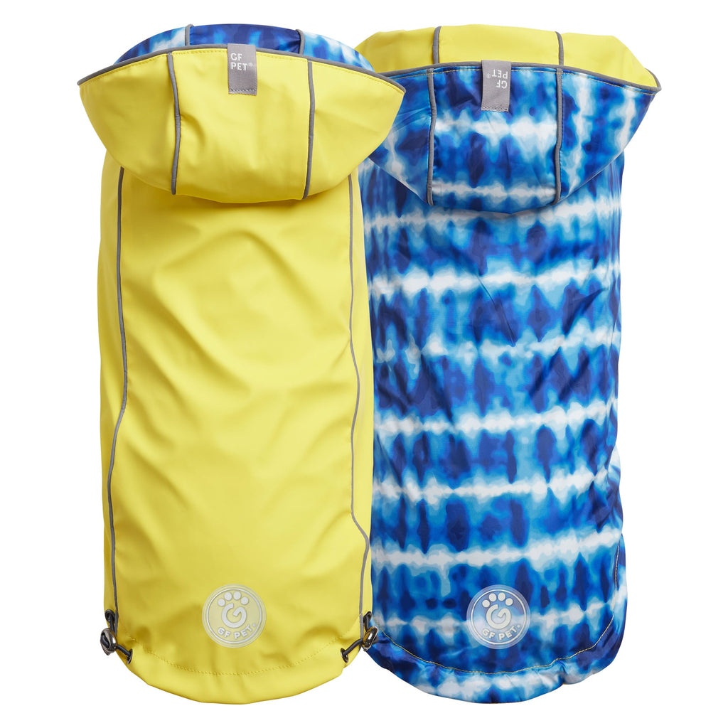 GF PET Reversible Elasto-Fit Dog Raincoat - Yellow/Blue