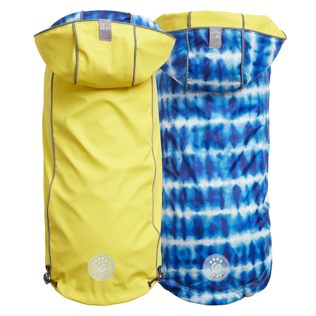 GF PET Reversible Elasto-Fit Dog Raincoat - Yellow/Blue
