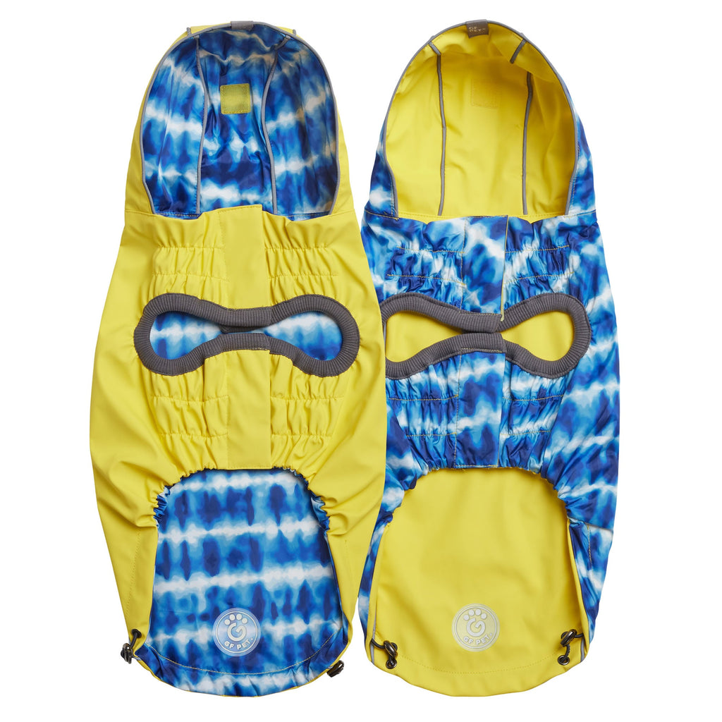 GF PET Reversible Elasto-Fit Dog Raincoat - Yellow/Blue