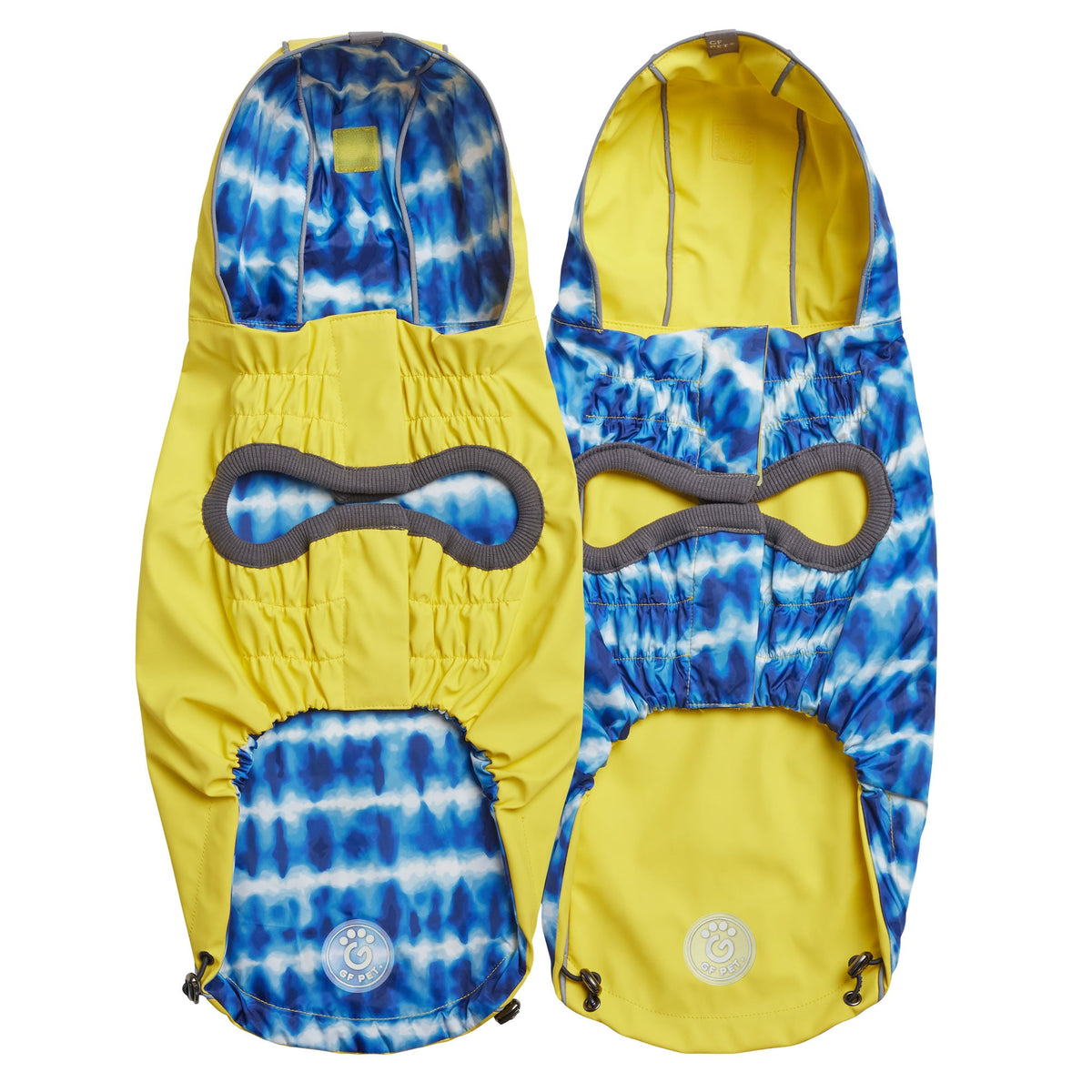 GF PET Reversible Elasto-Fit Dog Raincoat - Yellow/Blue