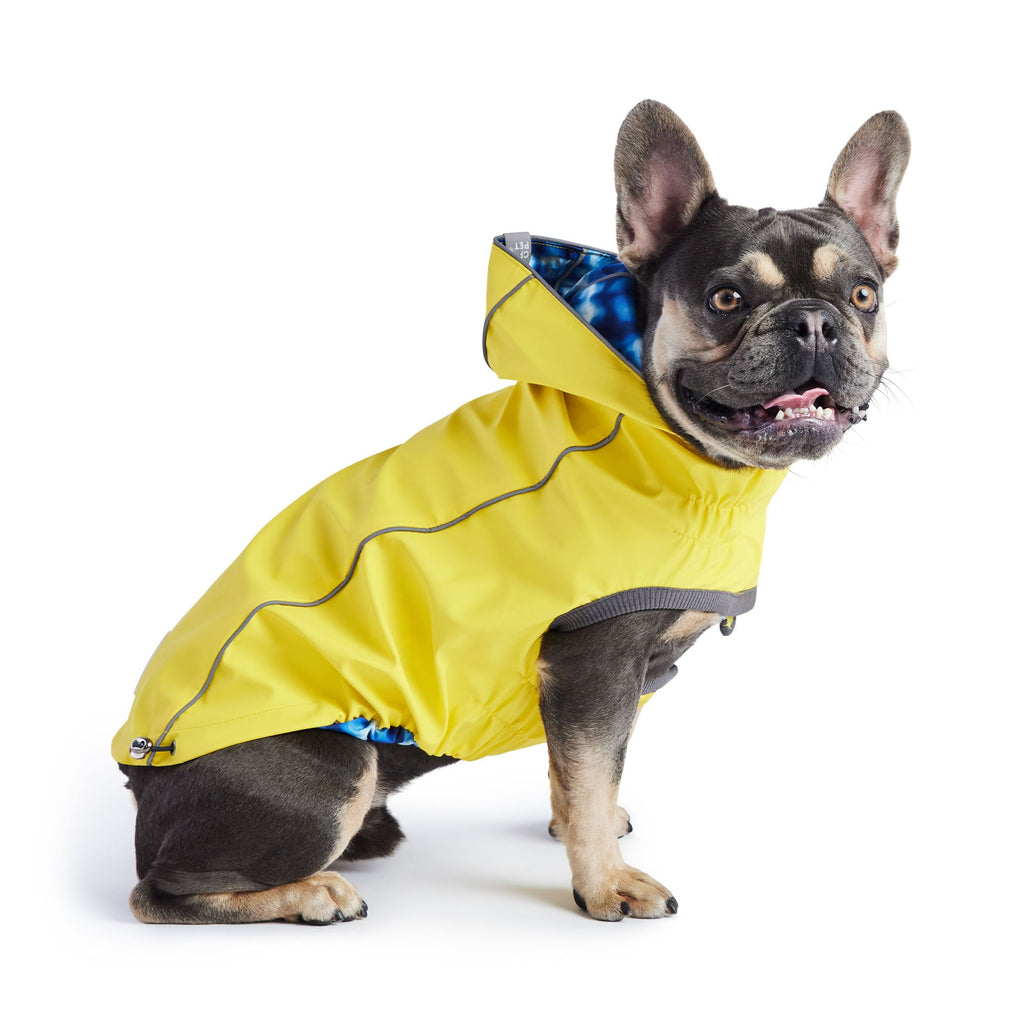 GF PET Reversible Elasto-Fit Dog Raincoat - Yellow/Blue