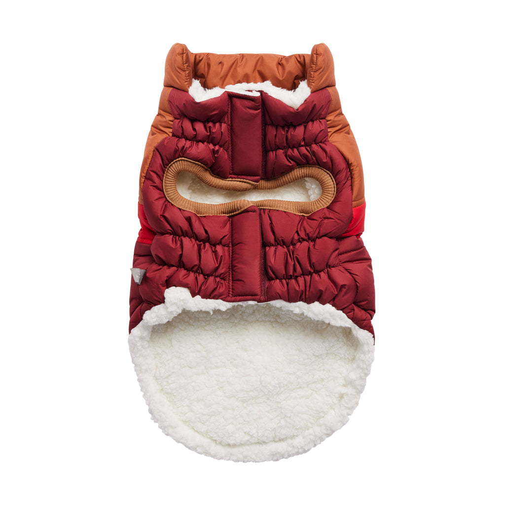 GF PET Retro Dog Puffer Jacket - Dark Red